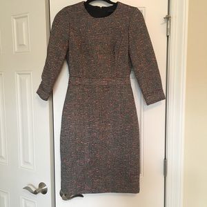 Jcrew neon tweed dress